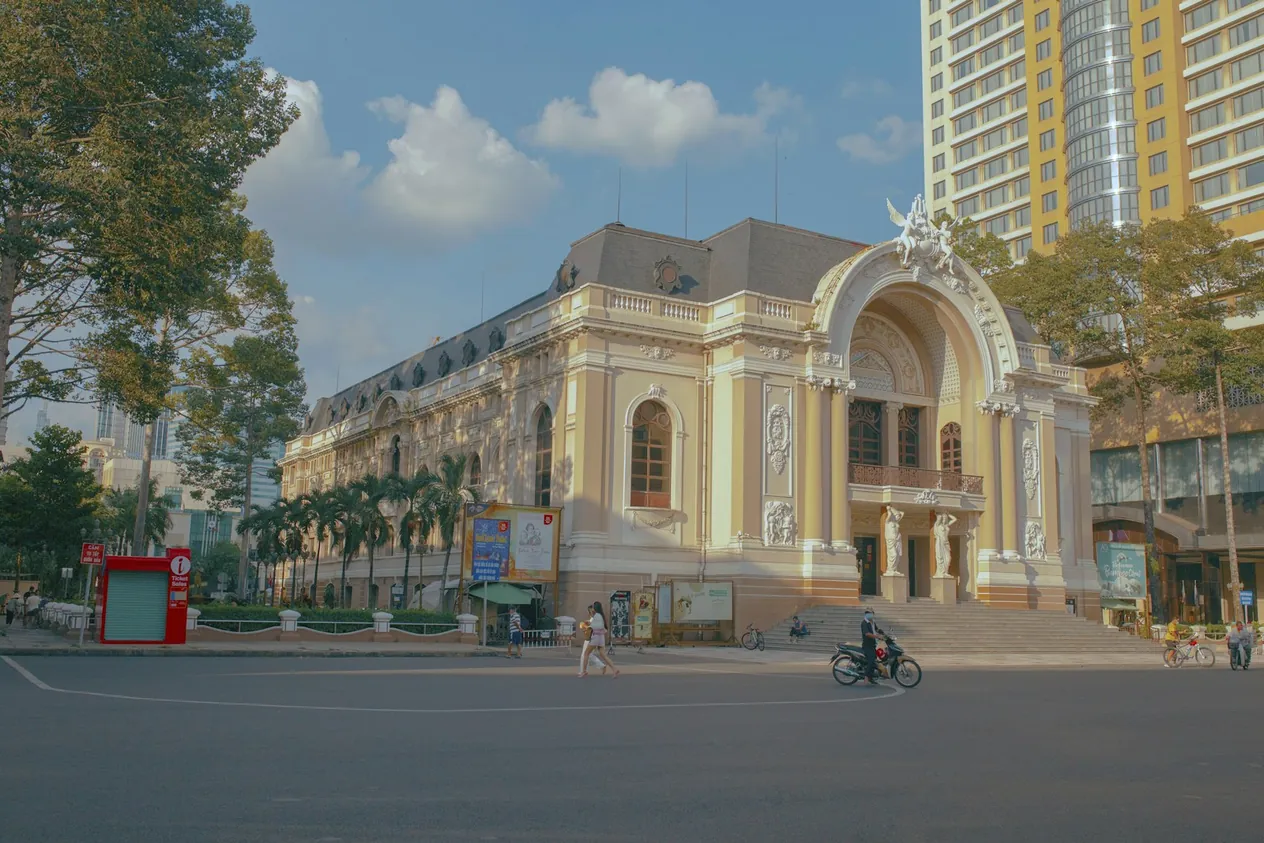 The Saigon Opera House in Ho Chi Minh City on a sunny morning