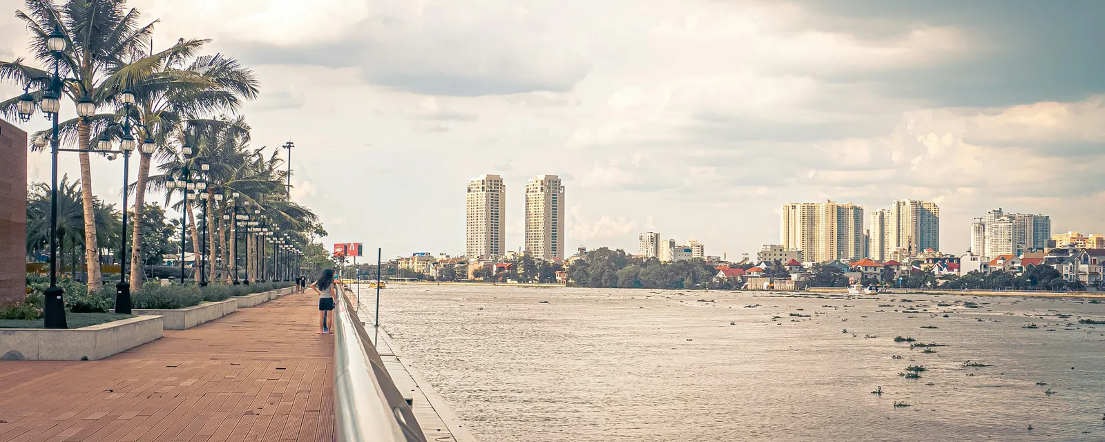 A riverside walk beside the Saigon River in Ho Chi Minh City